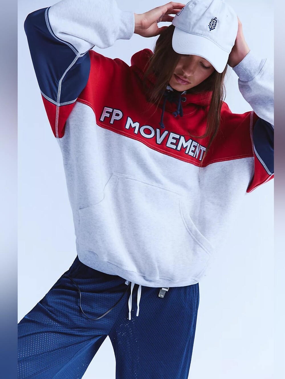 NWT Free People Final Call Colorblock Logo Hoodie